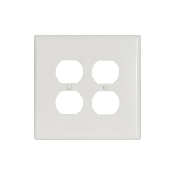 2GANG, 2DUPLEX, WHITE PLASTIC OVERSIZE WALLPLATE