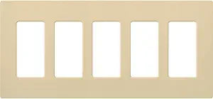 5GANG SCREWLESS 5DECORA WALLPLATE IVORY