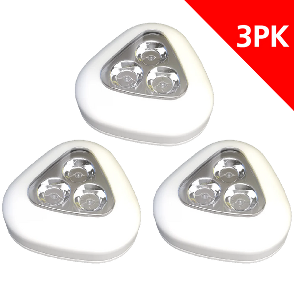 3-PK MINI LED TOUCH LIGHT WHITE (PUCK LIGHT)