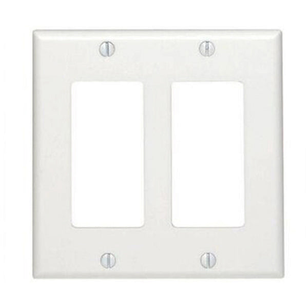 REGULAR SIZE 2GANG 2DECORA PLATE WHITE PLASTIC