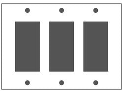 3GANG, 3DECORA, WHITE THERMOPLASTIC WALLPLATE