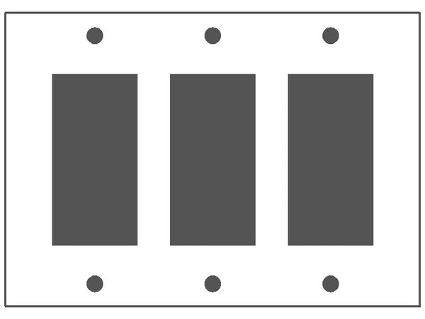 3GANG, 3DECORA, WHITE THERMOPLASTIC WALLPLATE