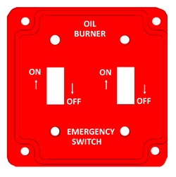 2GANG OIL BURNER - RED - 2 SWITCHES