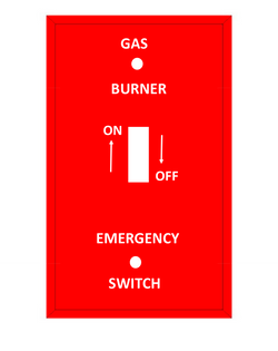 RED GEM BOX SWITCH PLATE FOR GAS BURNER