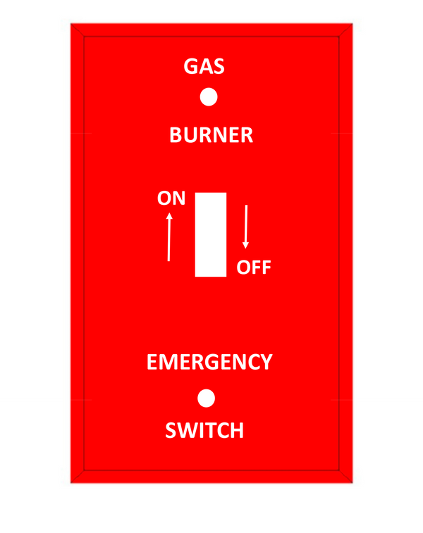 RED GEM BOX SWITCH PLATE FOR GAS BURNER