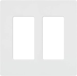 2GANG SCREWLESS 2DECORA WALLPLATE WHITE