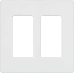 2GANG SCREWLESS 2DECORA WALLPLATE WHITE