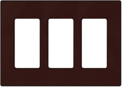 3GANG SCREWLESS 3DECORA WALLPLATE BROWN