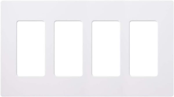 4GANG SCREWLESS 4DECORA WALLPLATE WHITE