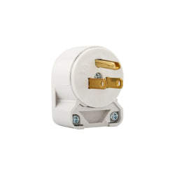 PLUG WHITE ANGLE 15AMP-125VOLT