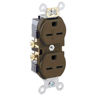 BROWN DUPLEX OUTLET 15AMP 250V