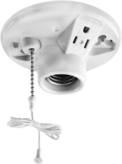 L H W/ PULL CHAIN & GROUNDED OUTLET