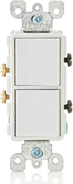 COMBO DEVICE DECORA DOUBLE ROCKER WHITE