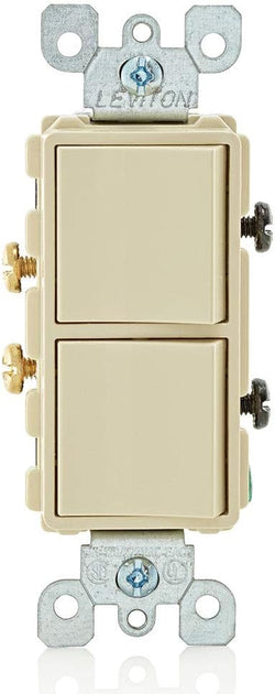 COMBO DEVICE DECORA DOUBLE ROCKER IVORY
