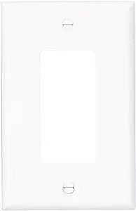 1GANG, 1DECORA, MIDI WHITE PLASTIC WALLPLATE