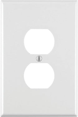 1GANG 1DUPLEX WHITE WALLPLATE OVERSIZE