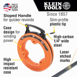 KLEIN 25' FISH TAPE ON A REEL