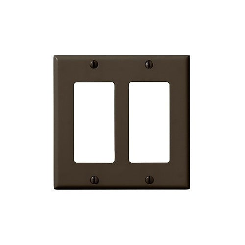 2GANG 2DECORA BROWN WALLPLATE