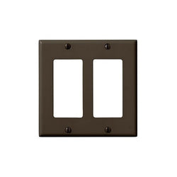 2GANG 2DECORA BROWN WALLPLATE