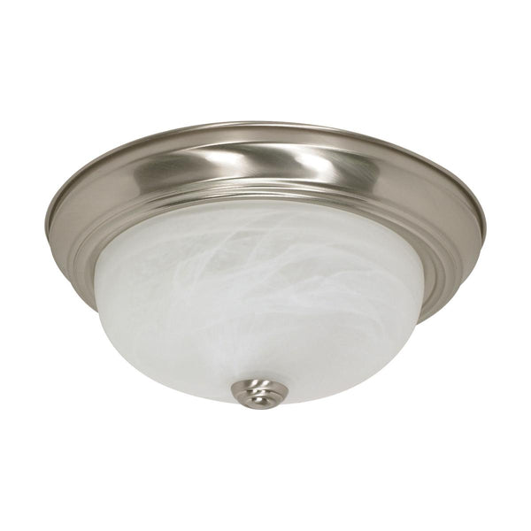 2 LT - 13" FLUSH FIXTURE 2 Light - 13" Flush with Alabaster Glass - Brushed Nickel Finish