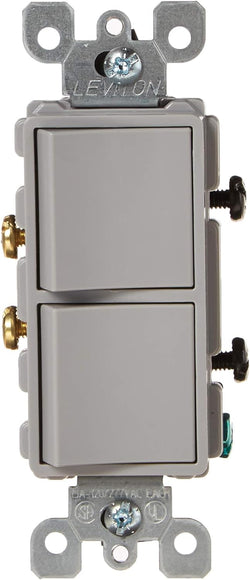 COMBO DEVICE DECORA DOUBLE ROCKER GREY