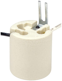 PORCELAIN SOCKET W REMOVABLE BRACKET AND LEADS (L8052-1)