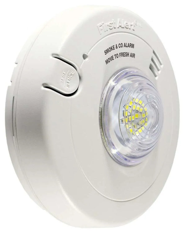 Hardwired Smoke & CO Alarm with LED Strobe Light and 10-Year Sealed Battery