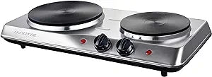 HOT PLATE DOUBLE BURNER STAINLESS 1700W