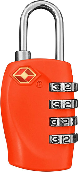 4 ?? DIGIIT BARREL COMBINATION LOCK- RED- TSA APPROVED- CASE PACK (624)