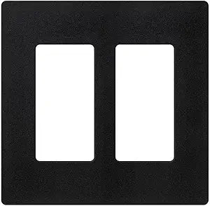 2GANG SCREWLESS 2DECORA WALLPLATE BLACK