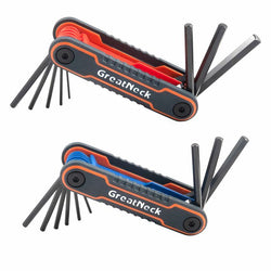 ASK-74205-new version 2 FOLDING HEX SET - MET. & SAE
