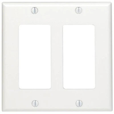 2GANG 2DECORA WHITE WALLPLATE