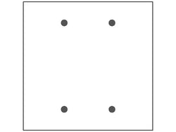 2GANG UNBREAKABLE 2BLANK MIDI MULBERRY WHITE PLASTIC WALLPLATE