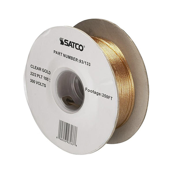 LAMP WIRE 22/2 CLEAR GOLD 250' REEL