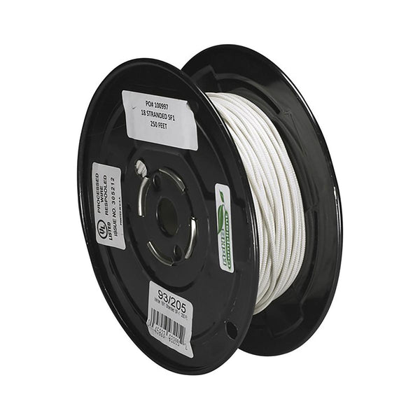 LAMP WIRE HIGH HEAT 18/1 WHITE 250' REEL