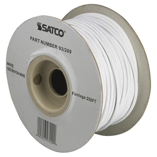 LAMP WIRE RAYON CLOTH 18/2 WHITE 250' REEL