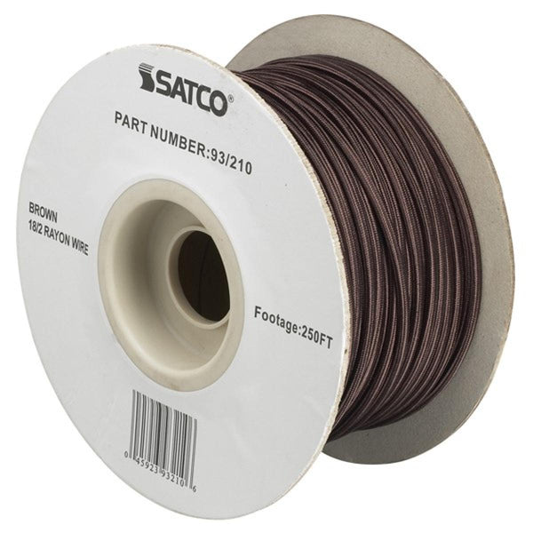 LAMP WIRE RAYON CLOTH 18/2 BROWN 250' REEL