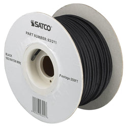 LAMP WIRE RAYON CLOTH 18/2 BLACK 250' REEL