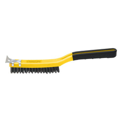 ASK-SB319(12319)-SOFT GRIP CARBON STEEL WIRE BRUSH W/SCRAPER 3 X 19