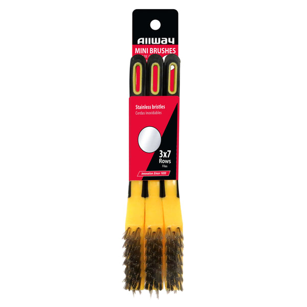 ASK-SMB3(13717)-SOFT GRIP STAINLESS STEEL MINI BRUSH 3/PACK