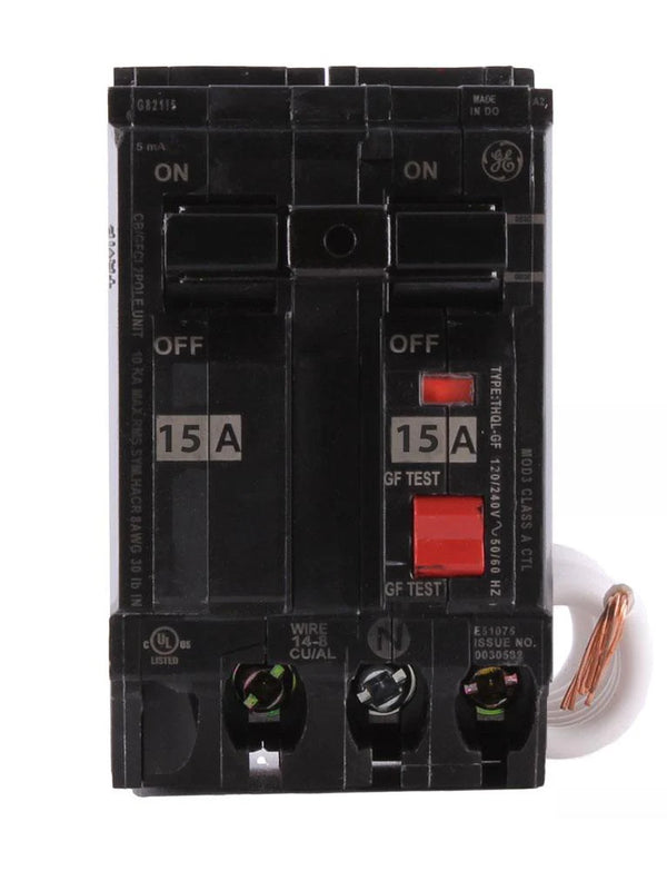 BREAKER GE THQL 15 AMP GFI 2 POLE