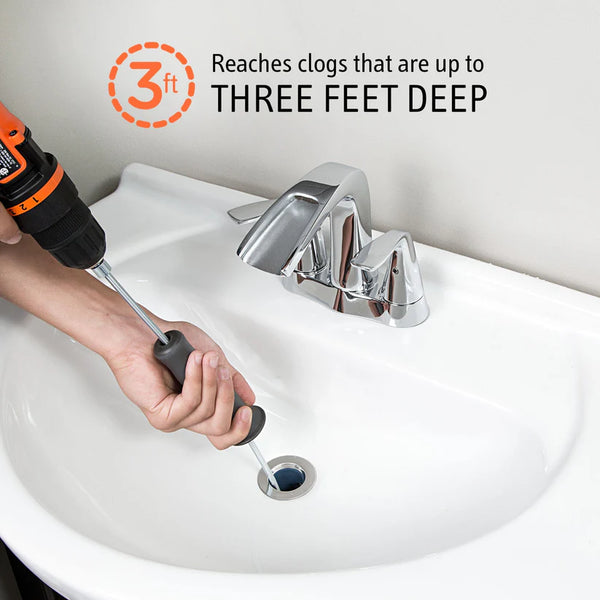 DSSNK070-Tub and Sink Snake Auger Clog Remover for Bathroom Drains, 42 Inch, Stainless