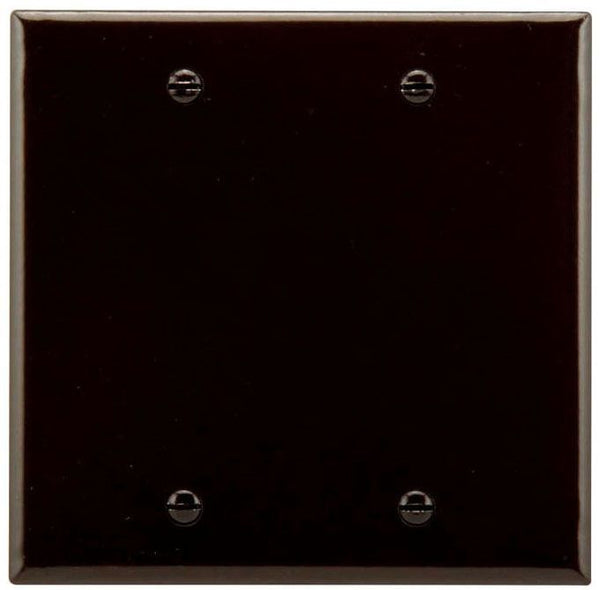 2GANG, 2BLANK, BROWN PLASTIC WALLPLATE