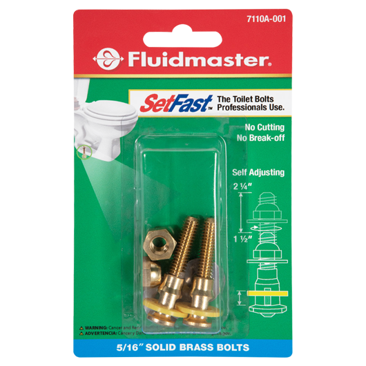 7110A - Fluidmaster® SetFast™ 5/16" x 1-1/2" to 2-1/4" Self-adjusting Toilet Bowl To Floor Closet Bolts