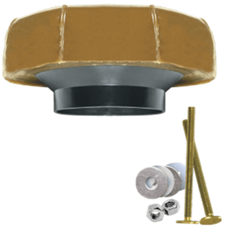 FM-7514 Fluidmaster® Reinforced & Extra Thick Flanged Wax Ring Kit, 40% more wax for tall flooring, Includes "No-Rust" bowl-to-floor bolt kit