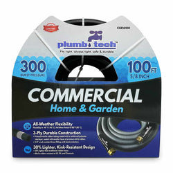 GPT-CGE-16100-(#5A) 100 Ft. x 5/8" Black Rubber Hose, 400 PSI, Hot Water Usage - Home &amp; Commercial Grade