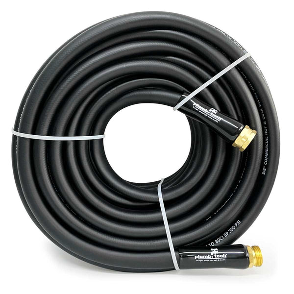 GPT-CGE-16100-(#5A) 100 Ft. x 5/8" Black Rubber Hose, 400 PSI, Hot Water Usage - Home &amp; Commercial Grade