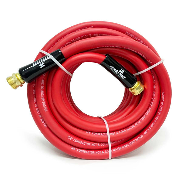 GPT-HWE-16050-(#D1) 50 Ft. x 5/8" Red Premium Rubber Hose, 500PSI, Hot Water Usage - Contractor Grade