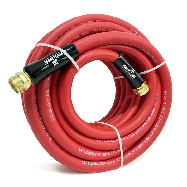 GPT-HWE-16075-(#D1) 75 Ft. x 5/8" Red Premium Rubber Hose, 500PSI, Hot Water Usage - Contractor Grade