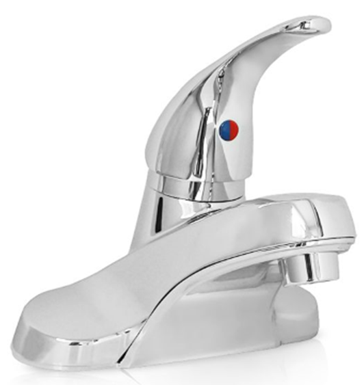 GPT-LFS01-Single Lever Lavatory Faucet - Fits 4" Center, Chrome Finish, Modern Round Design, Washerless Cartridge - 1.5 GPM